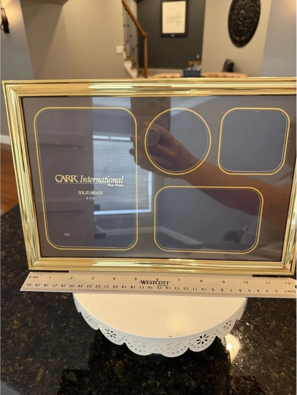 Vtg Carr International Solid Brass Picture Frame Holds 4 Pictures EUC